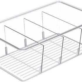 Multi-Compartment Plastic Organizer (1-Piece) – For Seasoning Packets, Snack Pouches, and Cabinet Organization