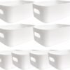 White Plastic Storage Bins (10-Piece Set) – For Kitchen Sinks, Bathrooms, and Offices