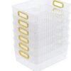 6-piece set of transparent plastic storage bins with handles – for organizing items in the refrigerator, kitchen, or bathroom