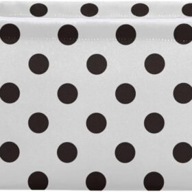 Fabric Storage Bins (White with Black Polka Dots) – With Handles, for Wardrobe Shelves and Clothing Organization