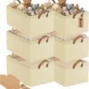 Steel-Framed Fabric Storage Bins with Label Holders – Large-Capacity Organizers for Clothing and Towels (6-Piece Set)