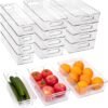 12-piece set of plastic storage bins with handles – for organizing various items in the kitchen, bathroom, or elsewhere