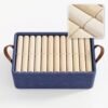 Steel-Framed Foldable Fabric Storage Bins – For Wardrobe Clothing Organization (Dark Blue)