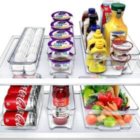 Clear Refrigerator Storage Bins (6-Piece Set) Multi-purpose storage bins for food items and household supplies