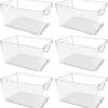 Clear Food Storage Bins (6-Piece Set) – Organizers for Kitchen Cabinets and Pantries