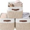 Fabric storage bins with handles – 3-piece set for wardrobes or baby toys