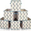 Blue Floral Fabric Storage Bins with Handles – For Shelves and Wardrobes (6-Piece Set)