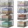 4-Tier Metal Drawer-Style Organizer with Sliding Rails – For Wardrobe Clothing (e.g., Jeans) (Black)
