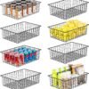 8-piece set of large metal storage baskets with labels – for use in the kitchen, bathroom, or garage