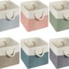 Dark-Tone "Morandi" Style Fabric Storage Bins – Foldable Organizers for Shelves and Wardrobes (6-Piece Set)