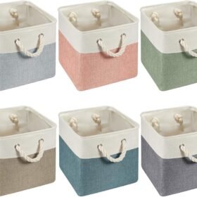 Dark-Tone "Morandi" Style Fabric Storage Bins – Foldable Organizers for Shelves and Wardrobes (6-Piece Set)