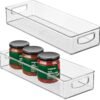 Clear Stackable Storage Bins with Handles (2-Piece Set) – For Kitchen Cabinets and Refrigerators